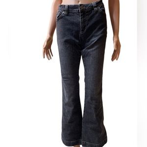 DKNY JEANS - Black Acid Wash Boot-Cut Jeans